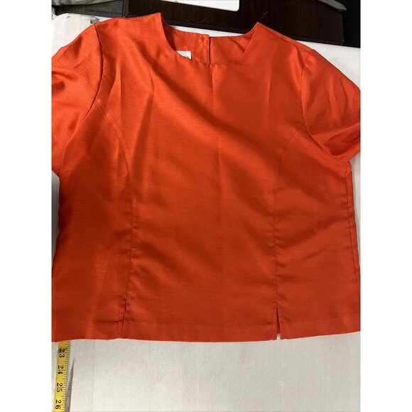 Peter Popovitch Satin 3 pc Suit Set Jacket, Top & Pants Pink & Orange Medium/Sma - Picture 11 of 16